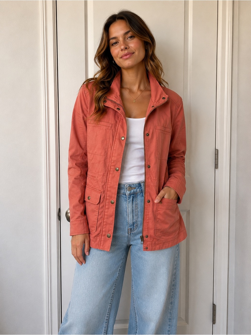 L.L. Bean Coral Utility Jacket